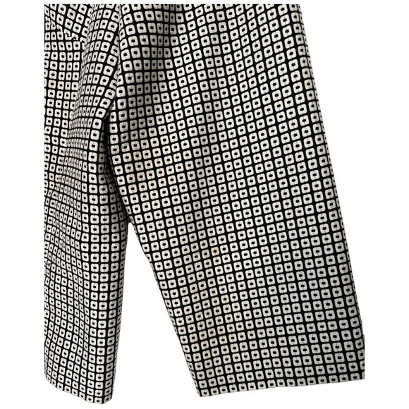 Talbots Womens Size 14 Blazer Hidden Buttons Square Print Lined Black - Picture 9 of 12